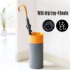 Umbrella Racks Wrought Iron Umbrella Stand Holder, Umbrella Storage Basket at Hotel Office Entrance, Space-Saving Umbrella Tube, with Hook and Drip Tray (Color : Grey+Orange) view 3
