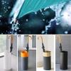 Umbrella Racks Wrought Iron Umbrella Stand Holder, Umbrella Storage Basket at Hotel Office Entrance, Space-Saving Umbrella Tube, with Hook and Drip Tray (Color : Grey+Orange) view 4