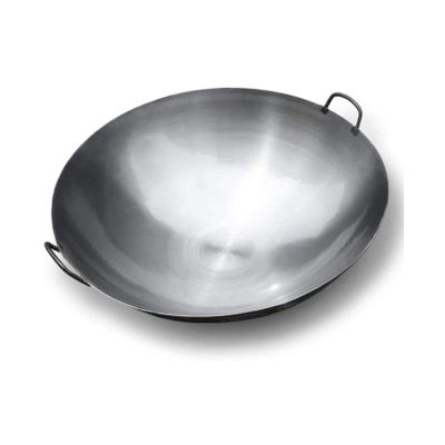 Authentic Chinese Wok Stir Fry Pan Pre-Seasoned Cast Iron Large Deep Wok with Two Integral Handles (Size : 42cm/16.5in)