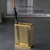 Umbrella Rack Hua Modern Hollow Umbrella Stand Metal Umbrella Storage Bucket with Hook, Suitable for Home Business, Metal Creativity, 30x13x40cm (Color : Gold) view 3