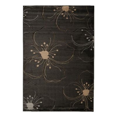 Linon Miso Hanna Machine Made Polypropylene 5'x7'6" Rug in Gray