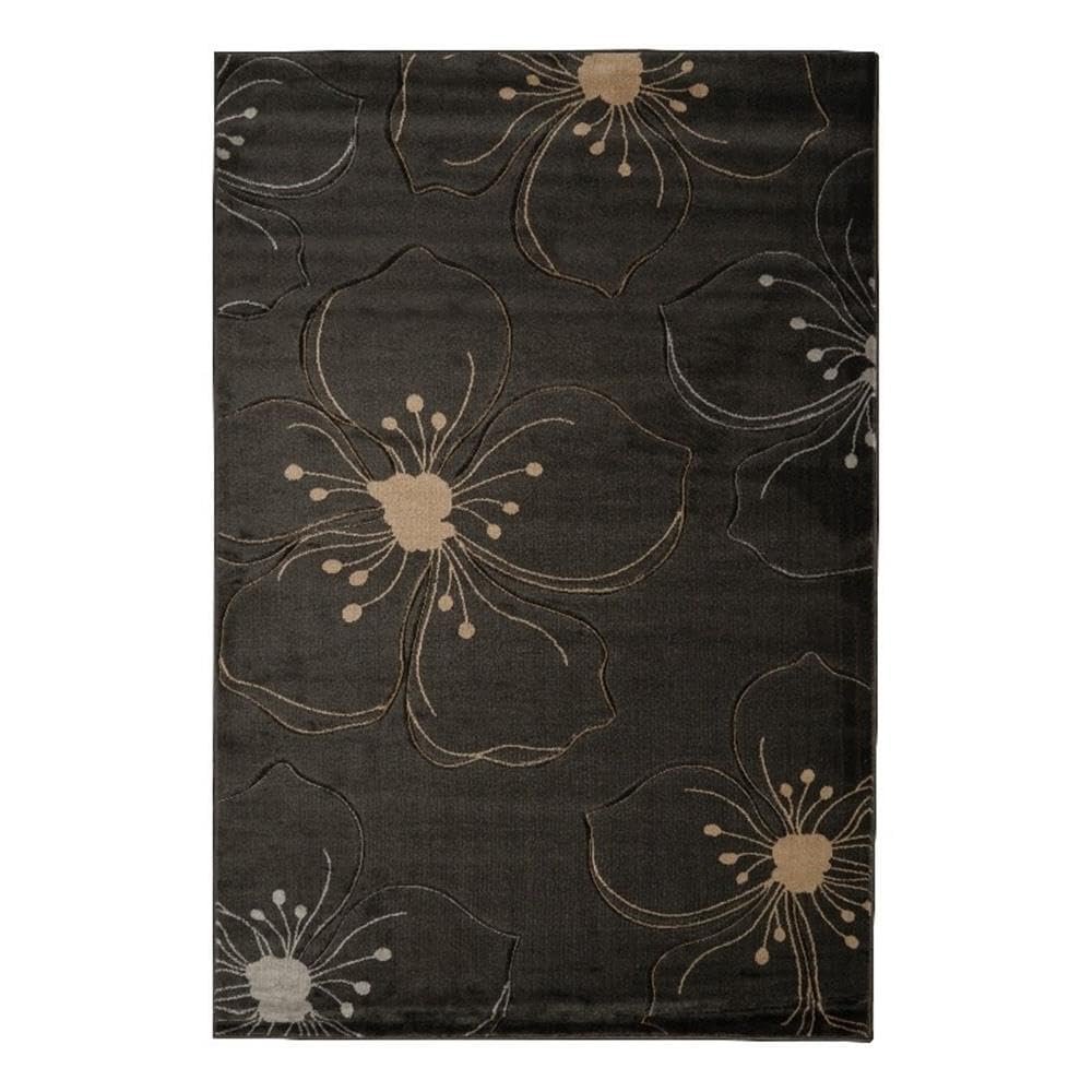 Linon Miso Hanna Machine Made Polypropylene 5'x7'6" Rug in Gray