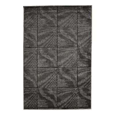 Linon Miso Marcel Machine Made Polypropylene 5'x7'6" Rug in Black
