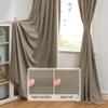 StangH Velvet Curtains 63 inch Length - Luxury Short Kitchen Curtains Room Darkening Heat Blocking Window Curtain Panels for Short Window/French Door, Camel Beige, W52 x L63, 2 Panels view 4
