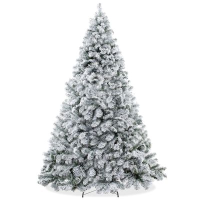 Casafield 6FT Realistic Snow-Flocked Pine Unlit Artificial Holiday Christmas Tree with Sturdy Metal Stand