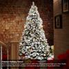 Casafield 6FT Realistic Snow-Flocked Pine Unlit Artificial Holiday Christmas Tree with Sturdy Metal Stand view 2