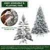 Casafield 6FT Realistic Snow-Flocked Pine Unlit Artificial Holiday Christmas Tree with Sturdy Metal Stand view 4