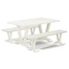East West Furniture V2-026 3 Piece Dining Set Contains a Rectangle Dining Room Table with V-Legs and 2 Kitchen Table Bench, 36x60 Inch, Multi-Color view 1