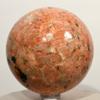 68mm Orange Orthoclase w/Black Tourmaline Sphere Natural Feldspar Mineral Ball Polished Crystal Stone - Madagascar + Stand view 2