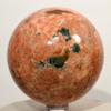 68mm Orange Orthoclase w/Black Tourmaline Sphere Natural Feldspar Mineral Ball Polished Crystal Stone - Madagascar + Stand view 3