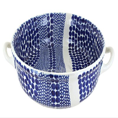 Blue Rose Polish Pottery - Blue Zara Round Casserole with Handles - 10.25" Diameter - Unique, Dishwasher Safe, & Durable Bakeware