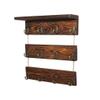 Coffee Mug Holder Wall Mounted with Shelf, 12 Coffee Cup Hangers - Built in Shelf for Coffee Coffee Cup, Mug, Wood Rustic Farmhouse Coffee Cup Shelf view 1