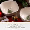 Spode Christmas Tree Gold 10" Square Bowl, 100 fl oz - Decorative Holiday Serveware with 22K Gold Accents, Elegant Stoneware for Christmas Table, Serving Salads & Vegetables - Dishwasher Safe view 2