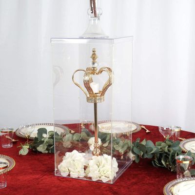 24" Clear Acrylic Pedestal Risers - Transparent Acrylic Display Boxes Cake Risers