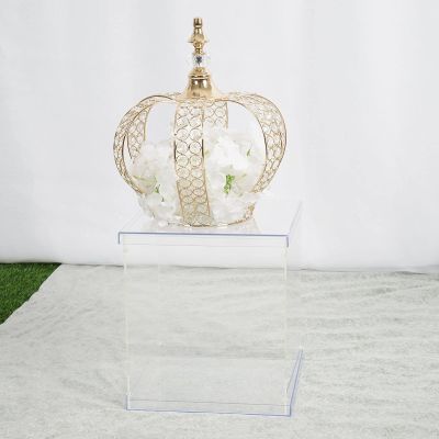 12" Clear Acrylic Pedestal Risers - Transparent Acrylic Display Boxes Cake Risers