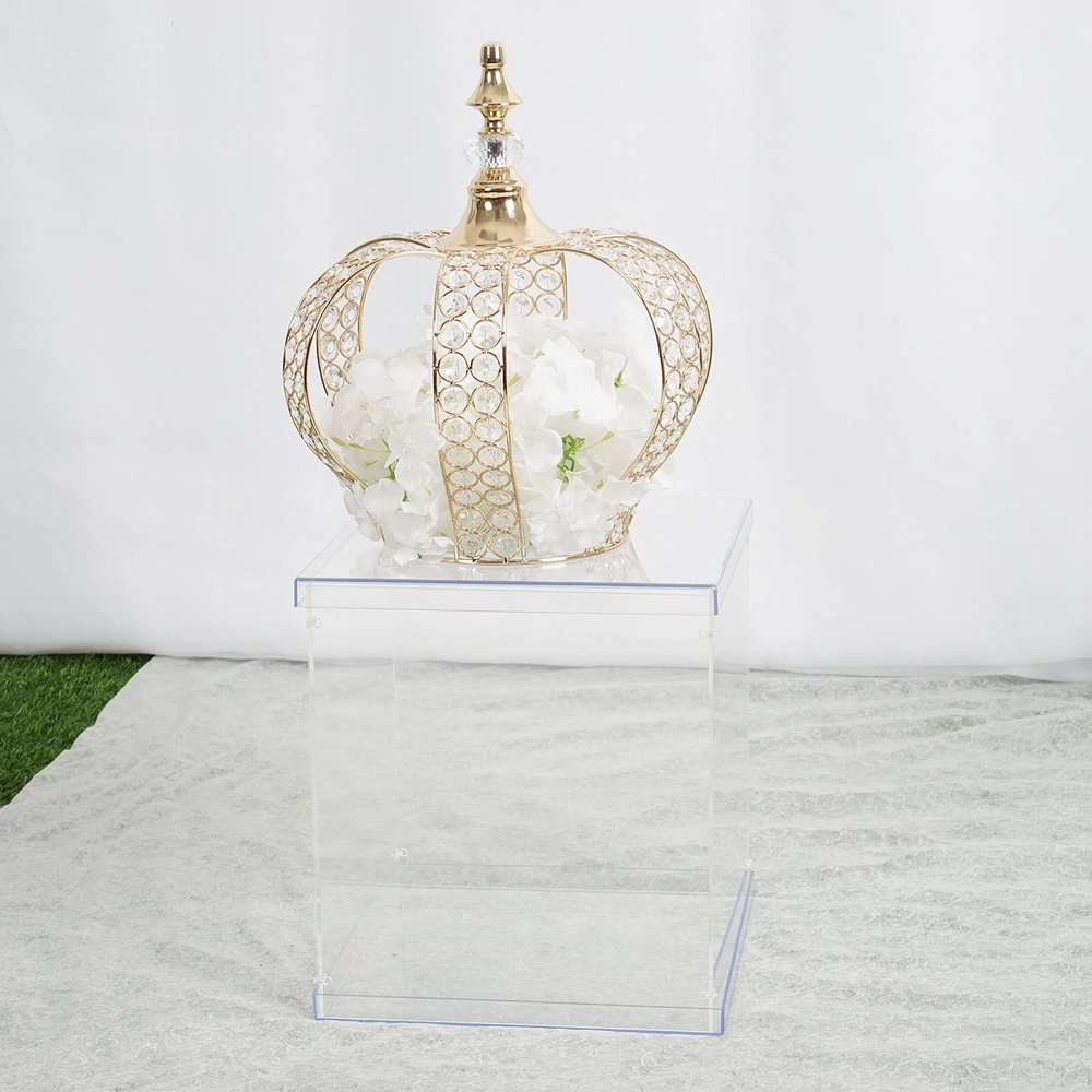 12" Clear Acrylic Pedestal Risers - Transparent Acrylic Display Boxes Cake Risers