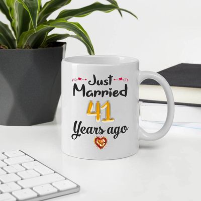 Amazing 41th Wedding Anniversary For Wife Husband After 41 Years Of Marriage 11Oz White Ceramic Mug