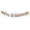 I'm 18 Bitches Banner Rose Gold Glitter Paper Funny Party Decorations for 18th Birthday Party Supplies Happy 18TH Birthday Cheers to 18 Years Old Letters Rose Gold Betteryanzi view 1