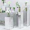 12" Silver Mirror Finish Acrylic Pedestal Risers, Display Boxes view 2