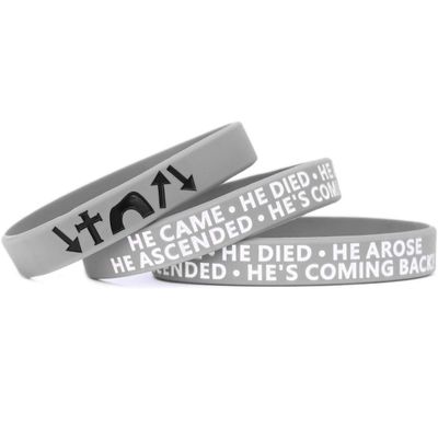 Three XL He Came Died Arose Ascended Coming Back Wristband Bracelets