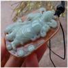 gojade Certified Red Green 100% Natural A Jade jadeite pendant Guan Gong God Sword Money Coin Necklace  505144 KS view 3