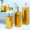 12" Gold Mirror Finish Acrylic Pedestal Risers, Display Boxes view 2