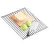 Ahyuan Large Roll up Dish Drying Rack Silicone Foldable Dish Rack Over Sink Dish Drainer Roll-up Sink Drying Rack Full Silicone Coated Stainless Still Dish Drying Rack (Warm Grey, 17.5''X15.75'') view 4