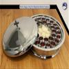 Communion Ware Church Set | 1 Communion Wine Tray with Center Bread Plate and Cover | 32 Cups Capacity Tray | Ideal for Churches | Stainless Steel - Shiny (Silver) Finish view 2