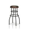 HOMES: Inside + Out Tallard Farmhouse Metal 28 in. Padded Bar Stool with Nailhead Trim for Dining Room, Kitchen, Bronze view 1