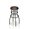 HOMES: Inside + Out Tallard Farmhouse Metal 28 in. Padded Bar Stool with Nailhead Trim for Dining Room, Kitchen, Bronze view 3
