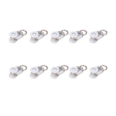 Wakauto 20pcs Plastic Curtain Pulley Hooks Easy Install Rod Slides for Standard Traversing Rods