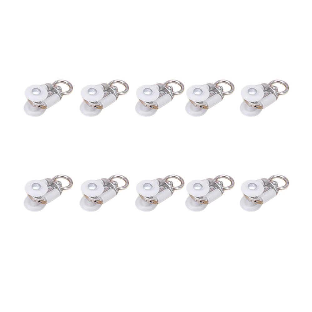 Wakauto 20pcs Plastic Curtain Pulley Hooks Easy Install Rod Slides for Standard Traversing Rods