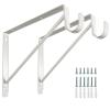 2 Pack Heavy Duty Closet Shelf and Rod Brackets,Shelf Brackets Clothes,Closet Shelves Bracket with Rod Shelving Support,with Screws White view 1