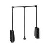 Emuca - Folding Wardrobe Rail with Lift Up Rail for Wardrobe, Adjustable Width 600-830mm, Black view 1
