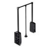 Emuca - Folding Wardrobe Rail with Lift Up Rail for Wardrobe, Adjustable Width 600-830mm, Black view 3
