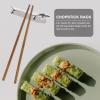 Cabilock 4-Pc Dachshund Chopstick Rest Set, Silver Alloy Cutlery Rests view 3