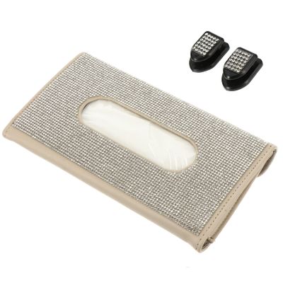 Wakauto 1pc Sequin Car Visor Tissue Box Stylish Napkin Holder for Sun Visor Convenient Storage for Masks and Tissues for Vehicles