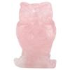 HERCHR Rose Quartz Owl-Shaped Pocket Statue Kitchen Guardian Healing Figurine Decor, Pink Quartz Gemstone Collection(s) view 1