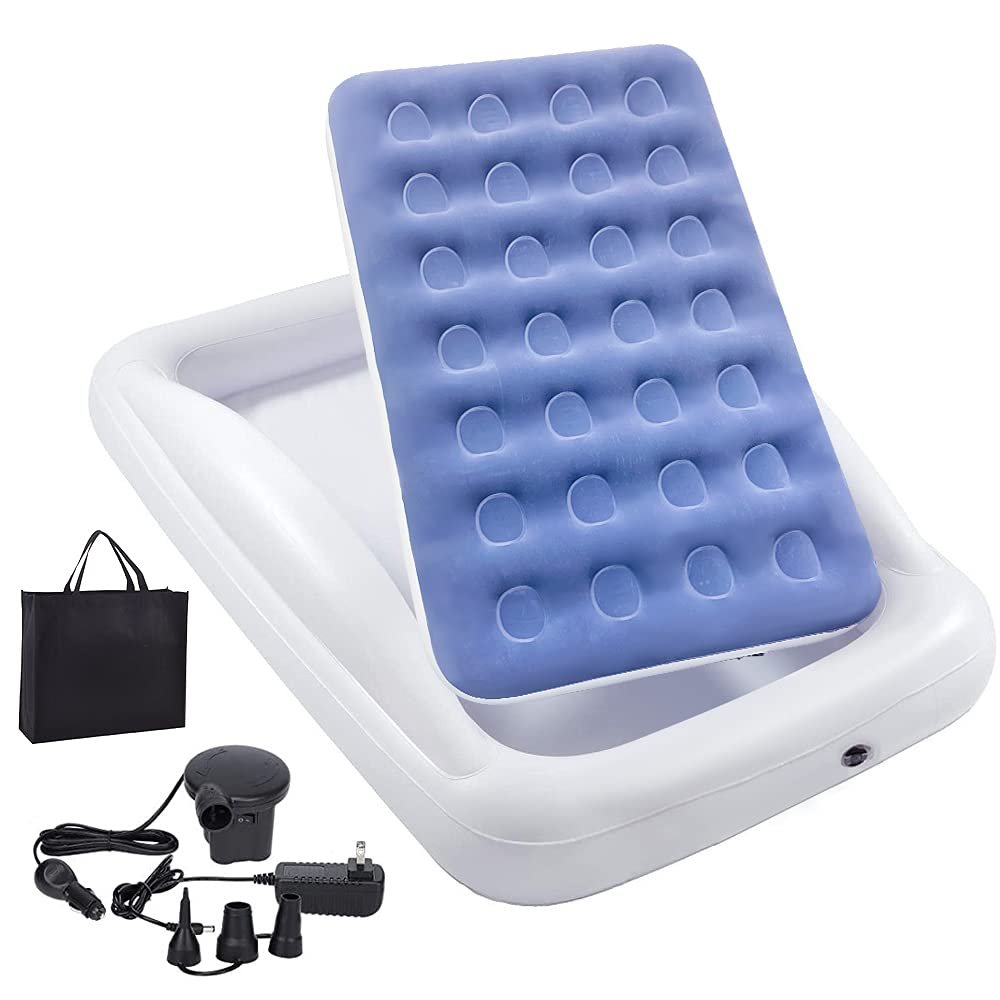 Fahuac Inflatable Kids Travel Bed Toddler Air Mattress Set