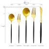 Black Silverware Set Flatware, 30 Pcs Satin Finish Stainless Steel Flatware Set For 6, Include Fork Spoon Knife, Utensils for Daily Use and Party, Anti Rust, Dishwasher Safe view 2