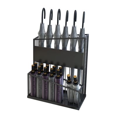 Umbrella Racks WXYZ Large-Capacity Metal Business Umbrella Stand, Floor-Standing Frame Umbrella Barrel, Saving Space 48x27x60cm (Color : Black)
