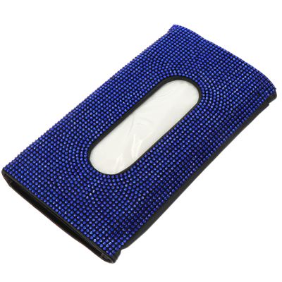 Wakauto 1pc Diamond Decorative Car Tissue Holder for Sun Visor Easy Installation Hanging Napkin Storage Box and Tissue Case for Vehicles