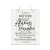 LifeSong Milestones Everyday Inspirational Wooden Wall Hanging Rope Sign 12" x 15" Family Wall Decor Gift for New Couple Housewarming Decorations (Before You Leave) view 1