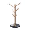 Nordic Brass Marble Mug Holder with 6 Hooks, Drying Storage Rack Holder Home Storage Mug Hooks Multipurpose Display Stand view 1