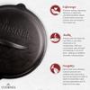 Cuisinel Cast Iron Lid - Fits 12"-Inch / 30.48-cm Lodge Skillet Frying Pans or Braiser + Silicone Handle Holder + Care Guide - Pre-Seasoned Replacement Cover - Indoor/Outdoor, Oven, Fire, BBQ Safe view 3