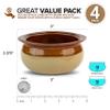 Stock Your Home 12 oz French Onion Soup Crock (4 Pack) -Two-Toned Brown & Ivory Porcelain Soup Bowls -Oven Safe Soup Bowls -Microwave and Dishwasher Safe Soup Crocks view 2