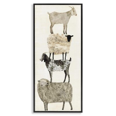 Stupell Industries Fun Stacked Sheep and Goats Farm Animals