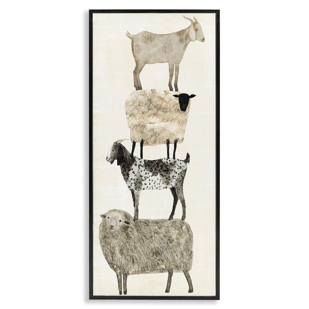 Stupell Industries Fun Stacked Sheep and Goats Farm Animals