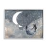 Stupell Industries Grey and Blue Celestial Love Sky Swinging by The Crescent Moon and Stars view 1