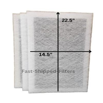 Fast-Shipped-Filters 3-16x25 Pristine Air Cleaner Replacement Filter Pads Actual Filter Size 14.5"x22.5" White